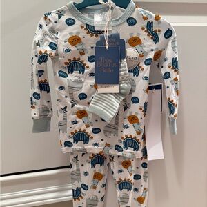 Kids Pajamas - White and Blue
